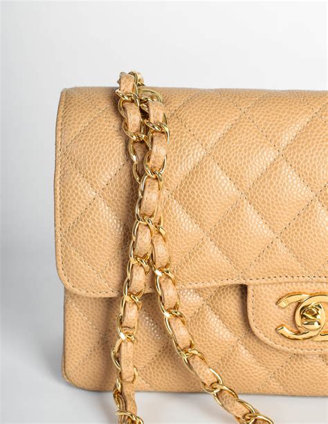 chanel beige caviar ghw vintage shoulder bag|Complete Guide to Collecting Vintage Chanel Bags.